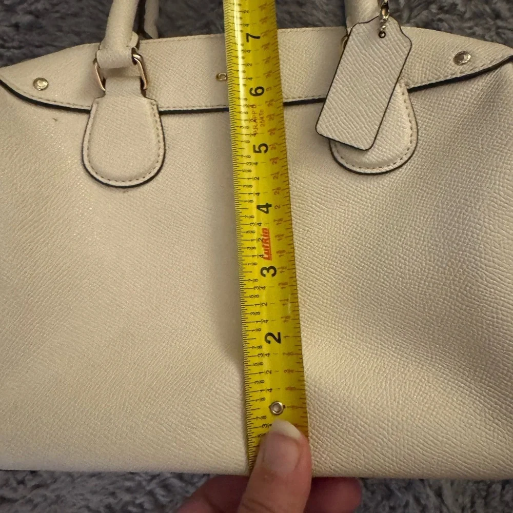 COACH Mini Bennett White Leather Handbag